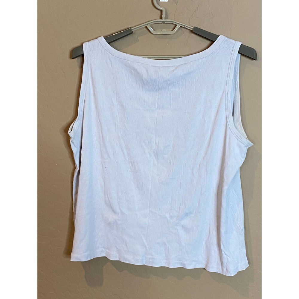 St John's Bay White Rhinestone Tank Top - Size 3X - Picture 2 of 5